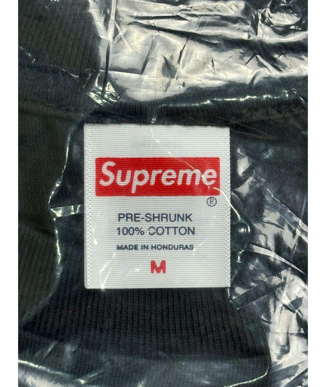 SUPREME Черная хлопковая футболка, фото 5