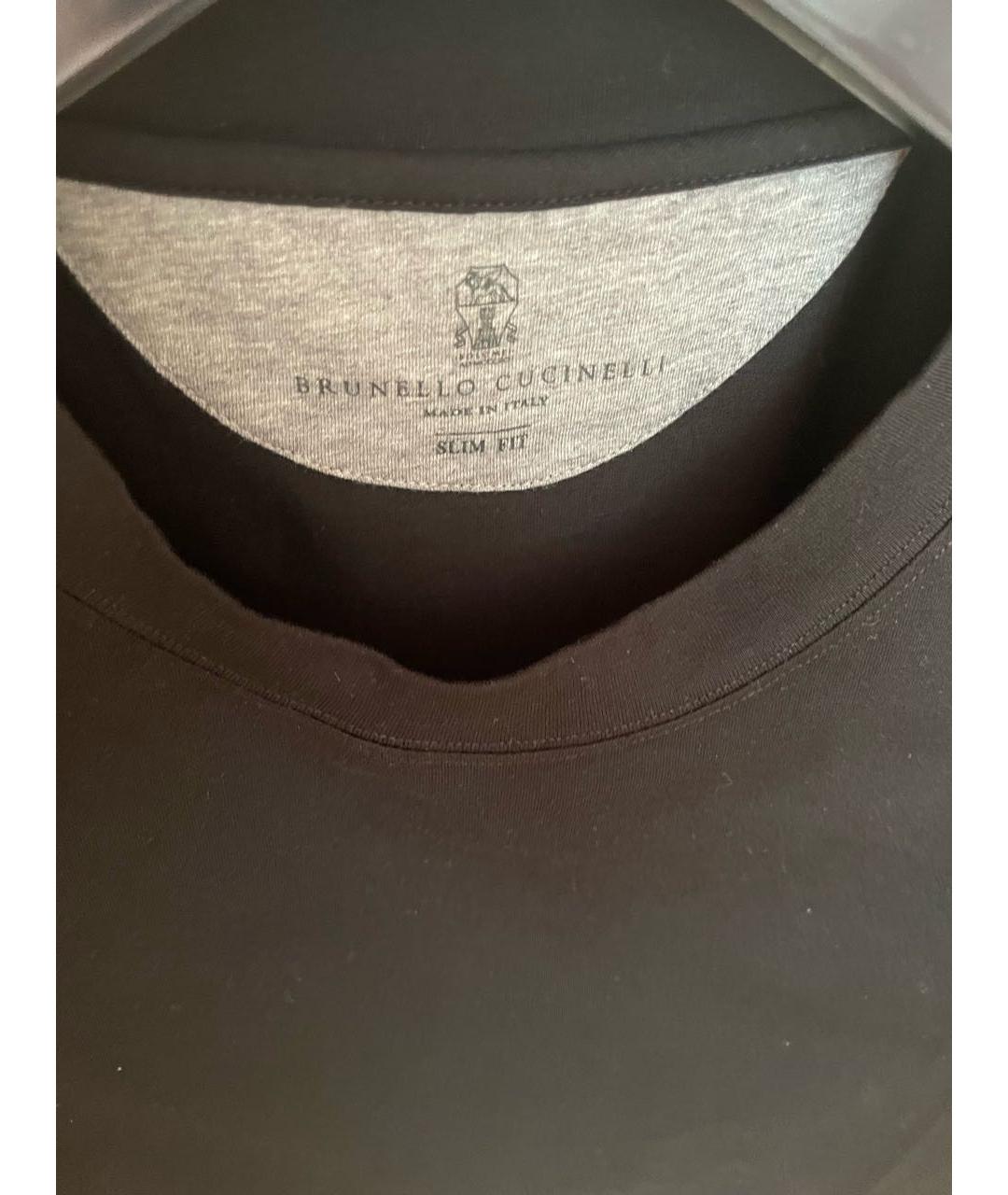 BRUNELLO CUCINELLI Черная хлопковая футболка, фото 3