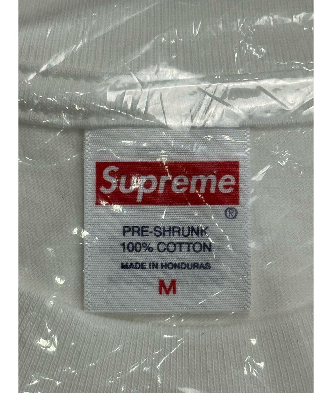 SUPREME Белая хлопковая футболка, фото 5