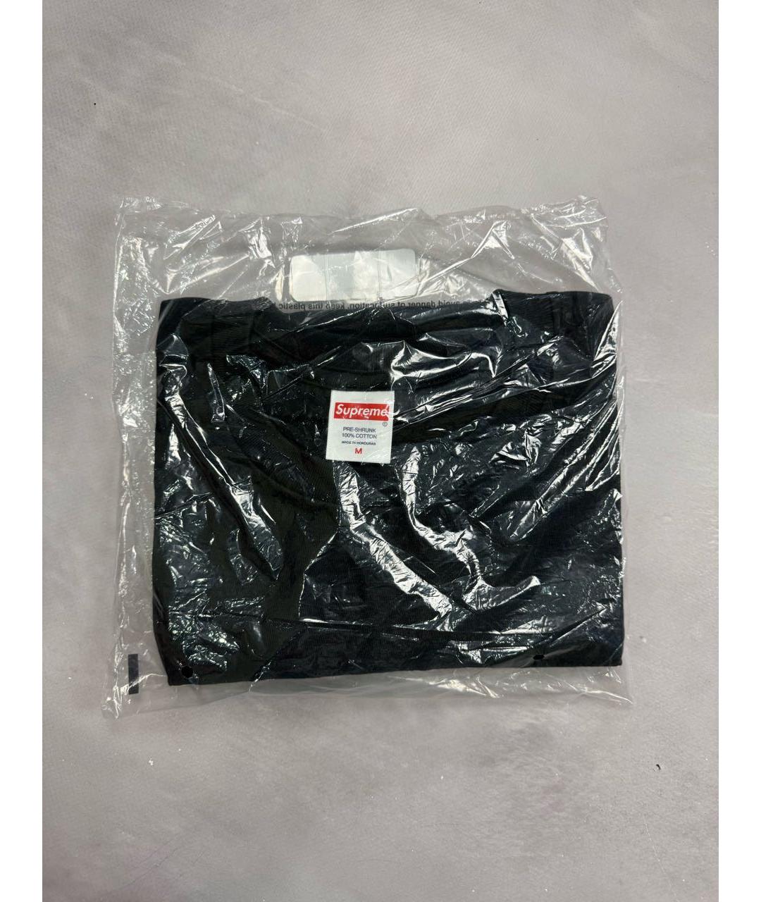 SUPREME Черная хлопковая футболка, фото 3