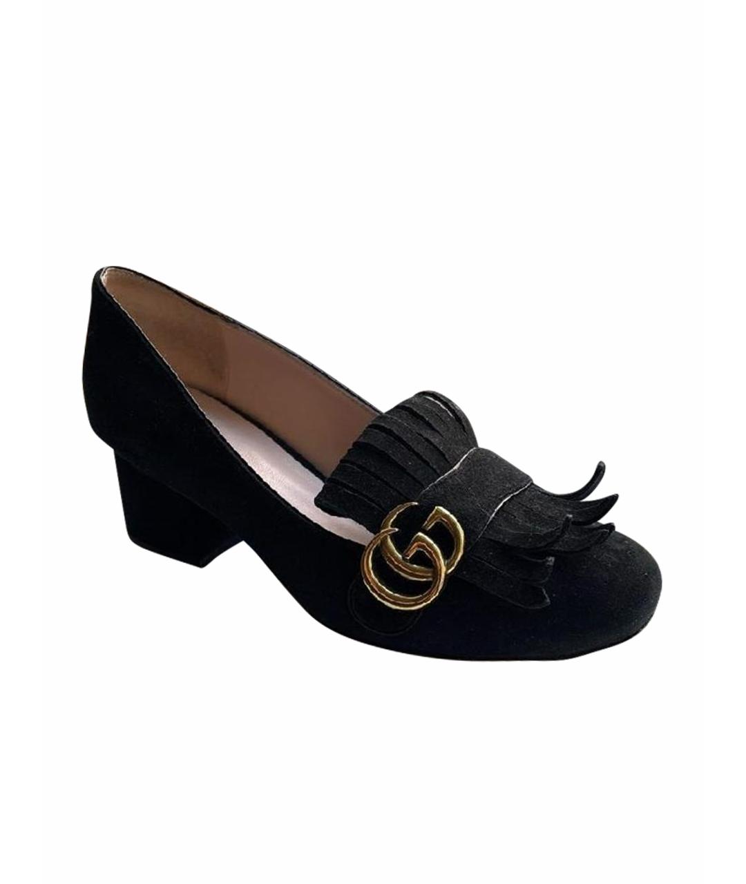 GUCCI Черные замшевые туфли, фото 1