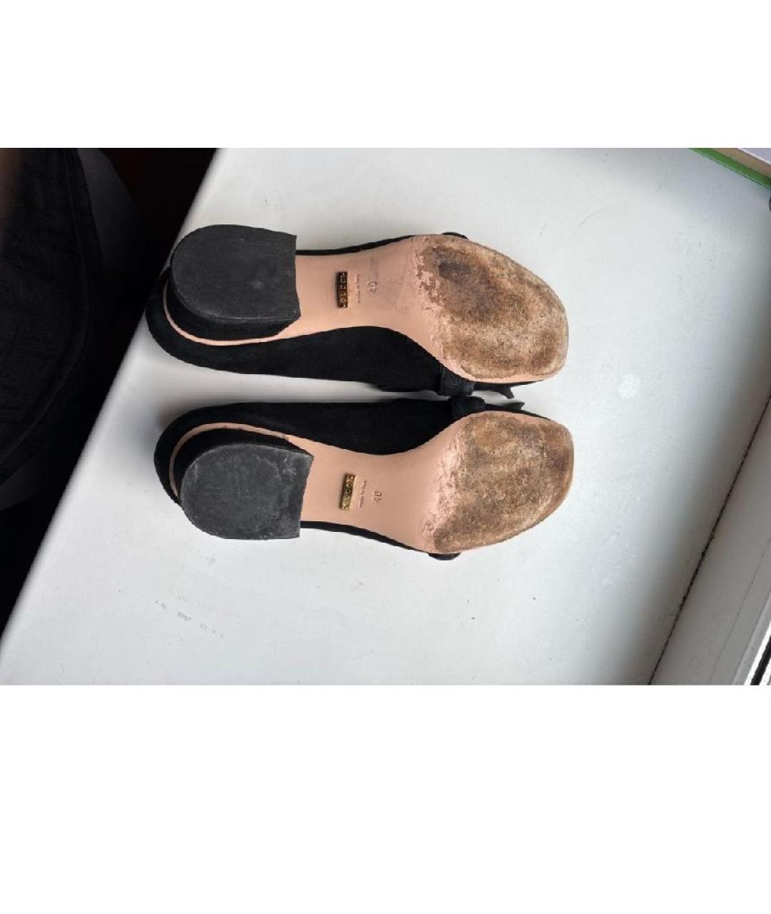 GUCCI Черные замшевые туфли, фото 4