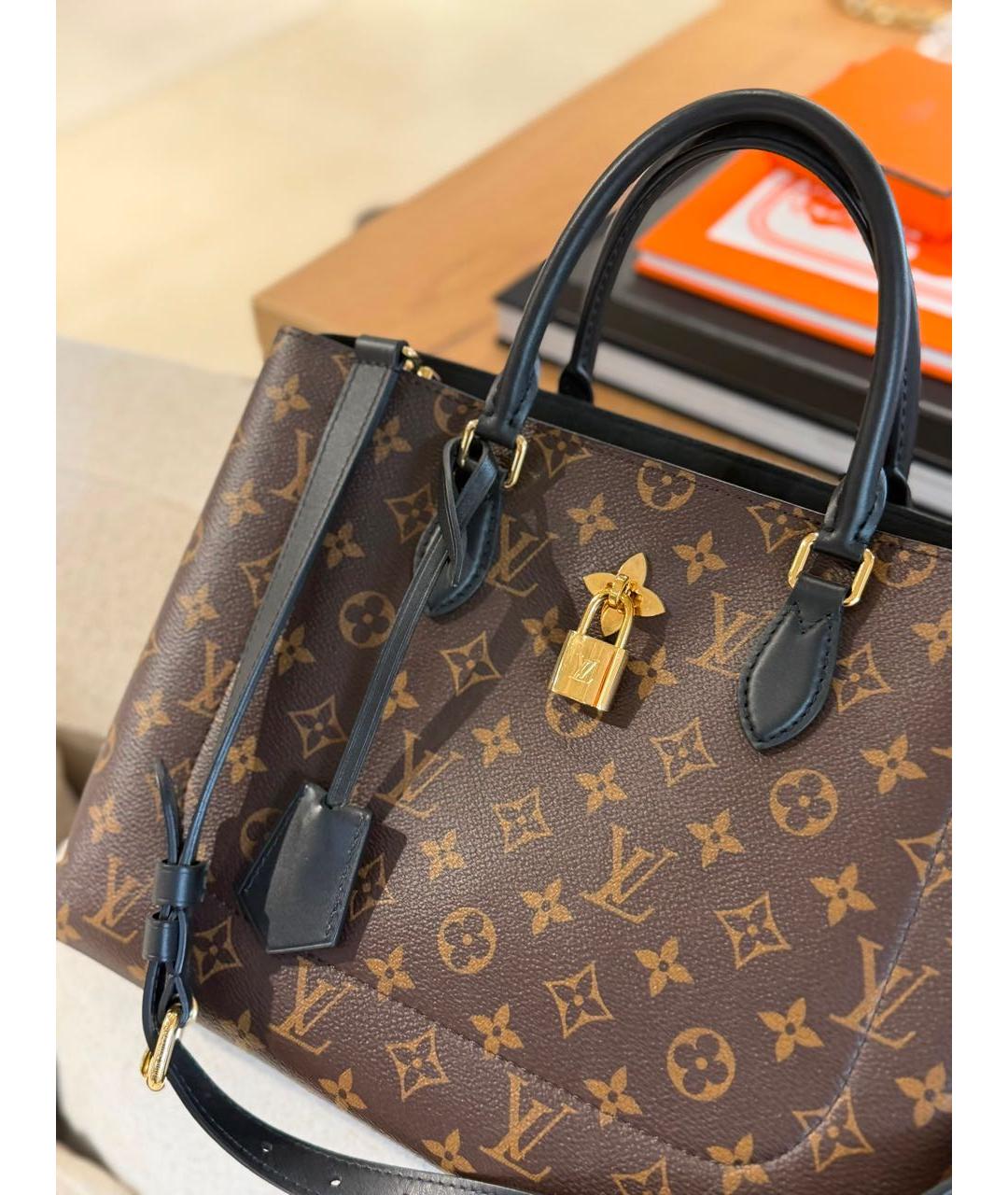 LOUIS VUITTON Коричневая канва сумка с короткими ручками, фото 2