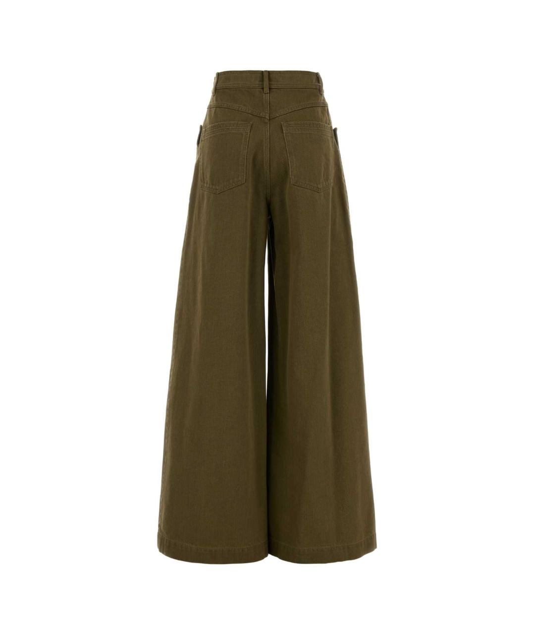 MAX MARA Зеленые хлопковые прямые джинсы, фото 2