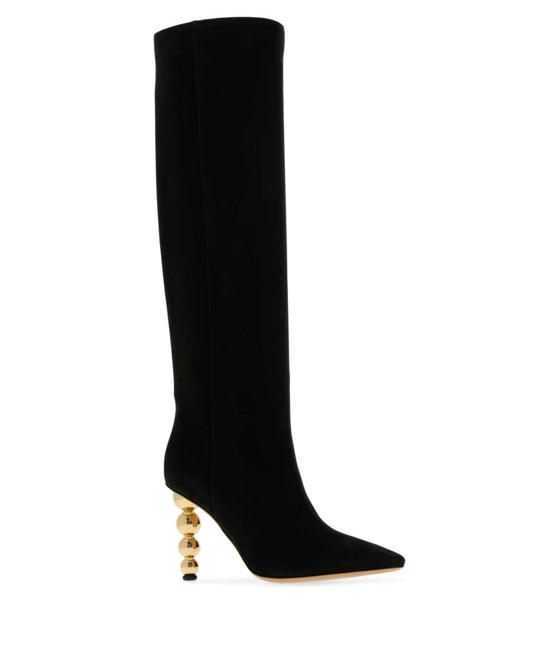 FERRAGAMO Черные кожаные сапоги, фото 2