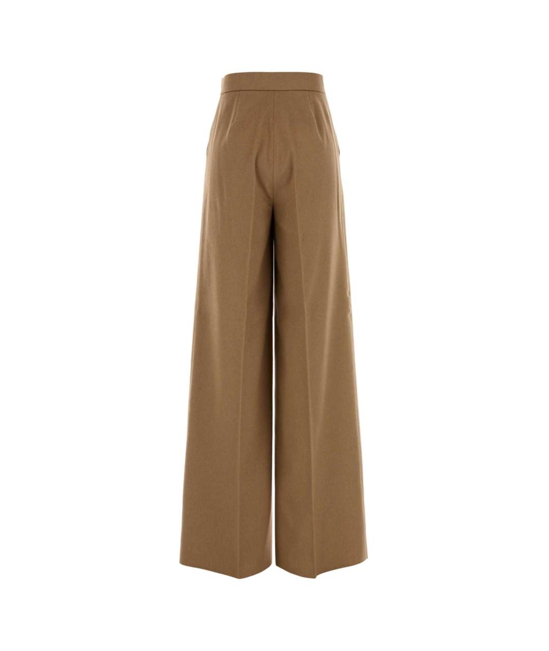 MAX MARA Бежевые шерстяные прямые брюки, фото 2