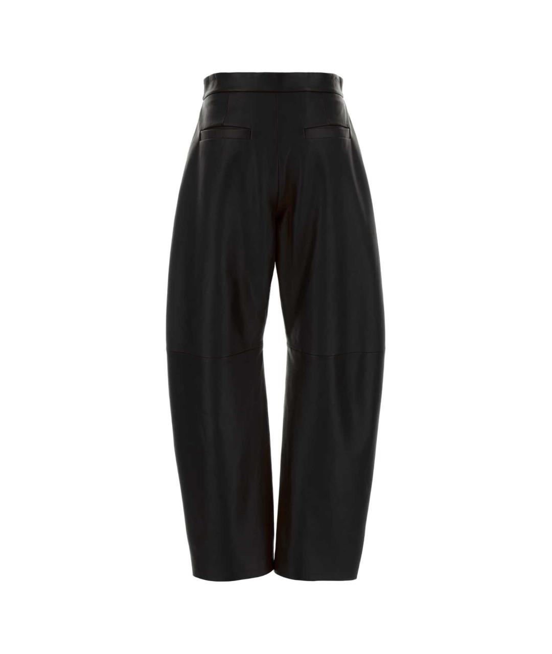 SPORTMAX Черные кожаные прямые брюки, фото 2