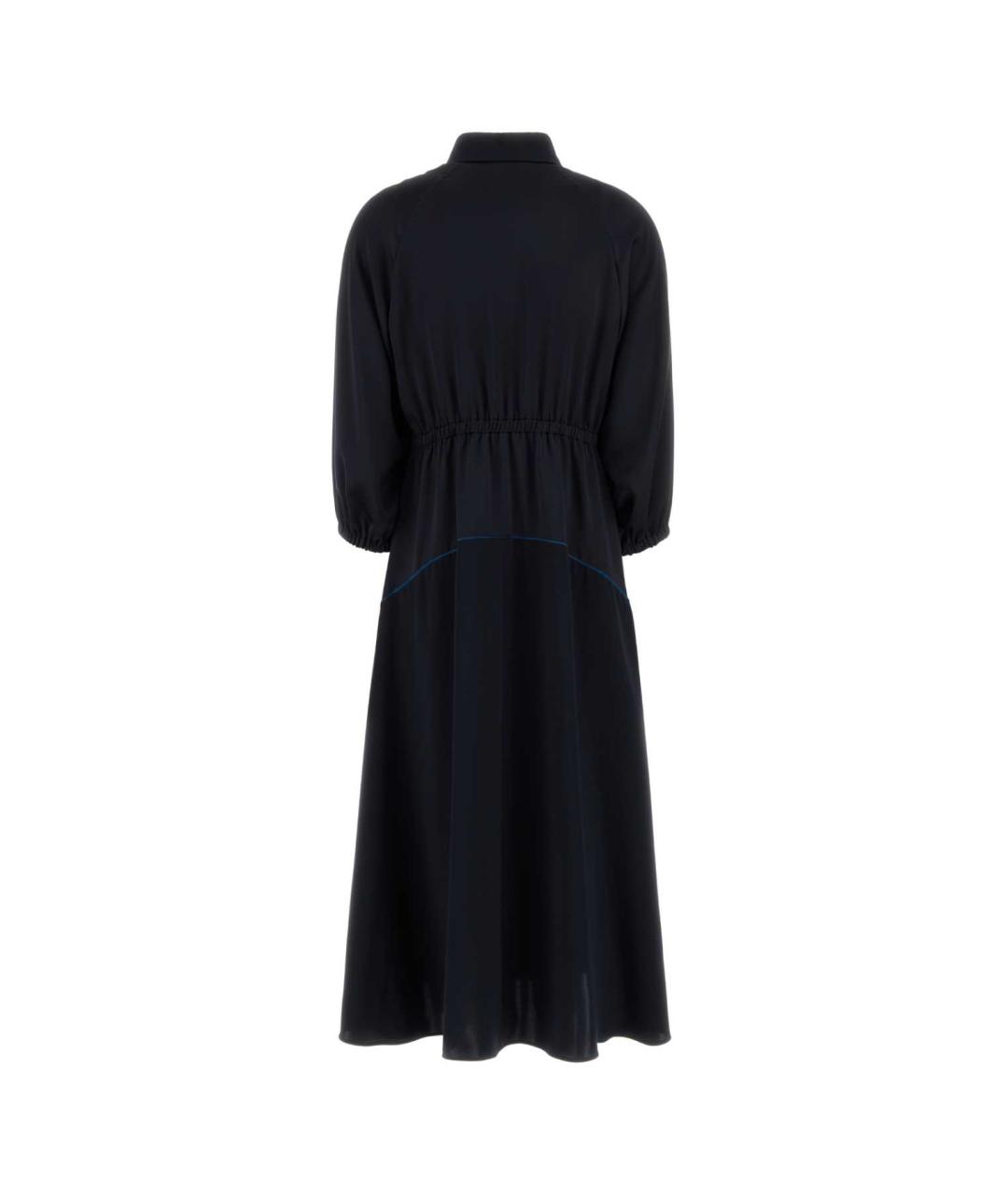 MAX MARA Темно-синее ацетатное повседневное платье, фото 2
