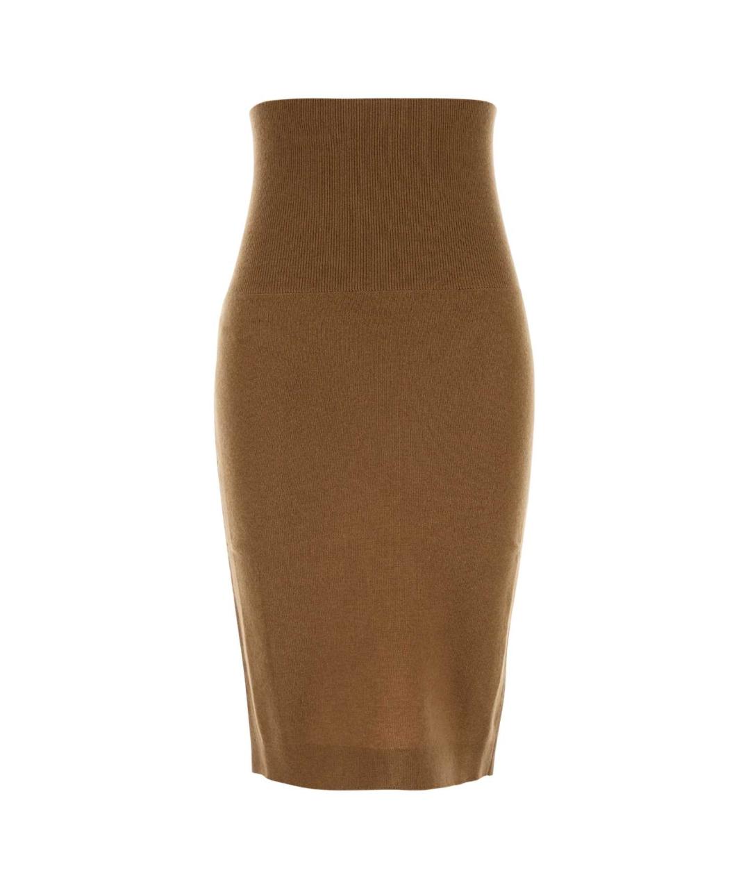 STELLA MCCARTNEY Коричневая шерстяная юбка миди, фото 1