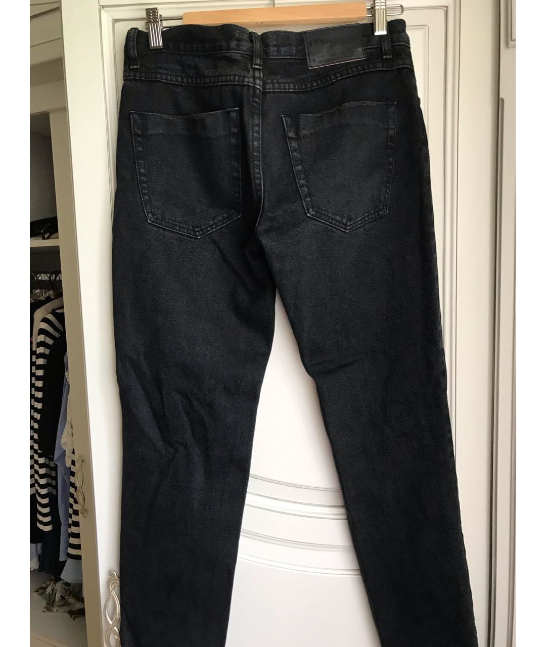 ONE TEASPOON Черные хлопковые прямые джинсы, фото 2