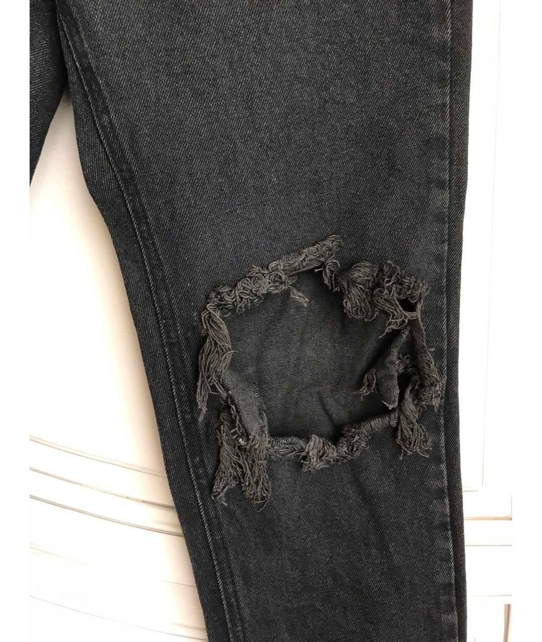 ONE TEASPOON Черные хлопковые прямые джинсы, фото 3