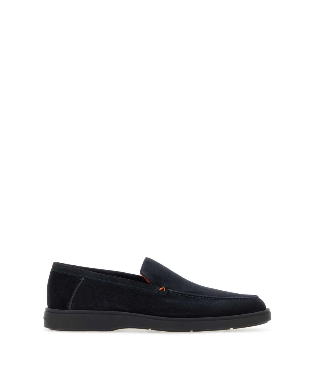SANTONI Синие кожаные лоферы, фото 1