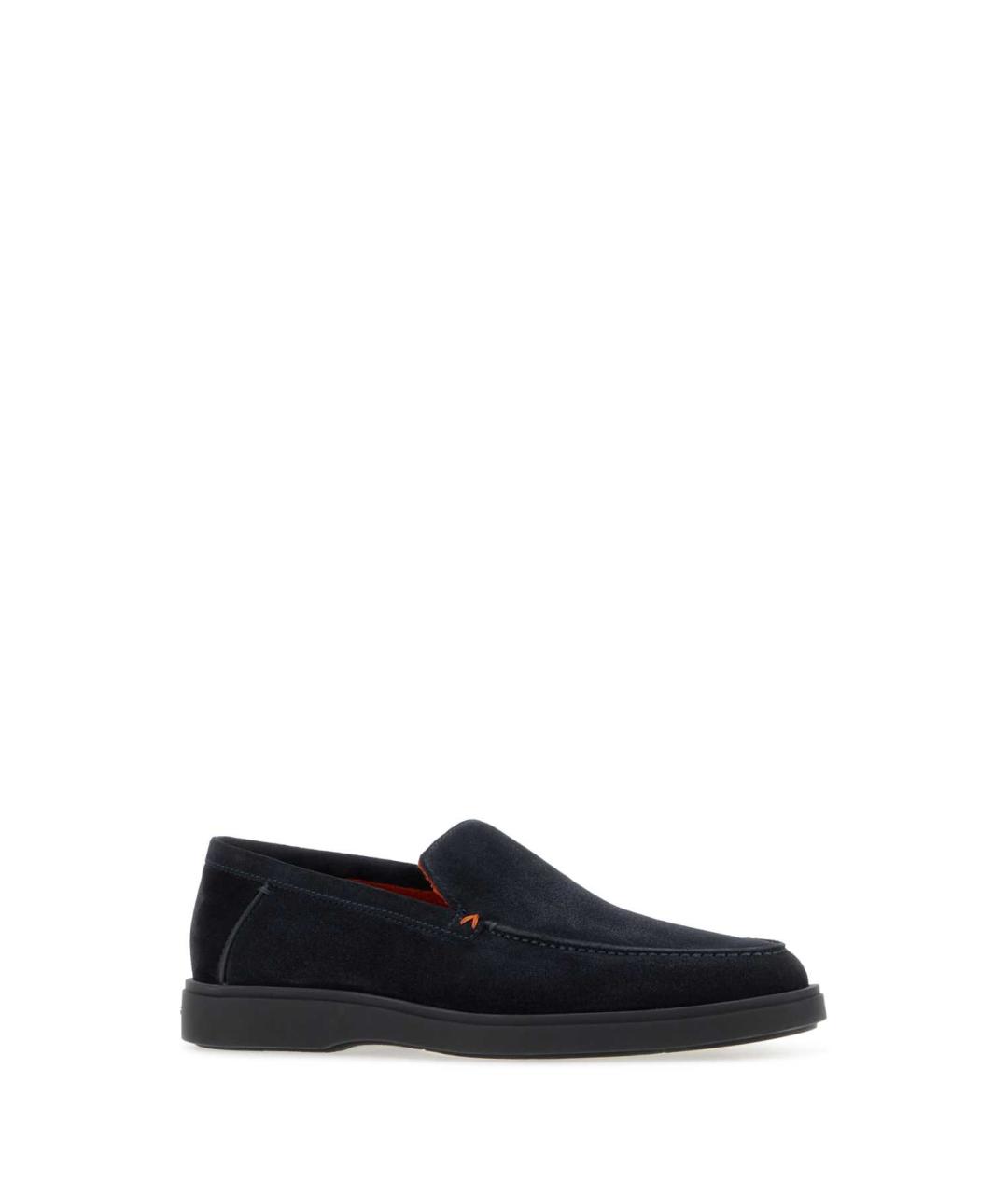 SANTONI Синие кожаные лоферы, фото 2
