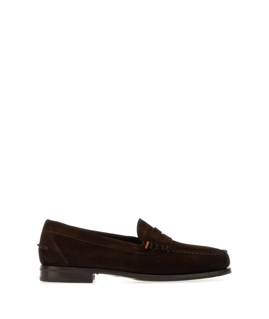 SANTONI Коричневые кожаные лоферы, фото 1