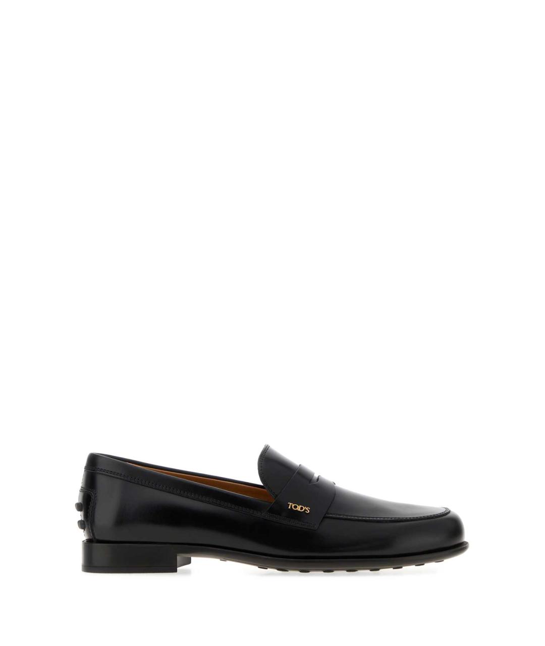TOD'S Черные кожаные лоферы, фото 1