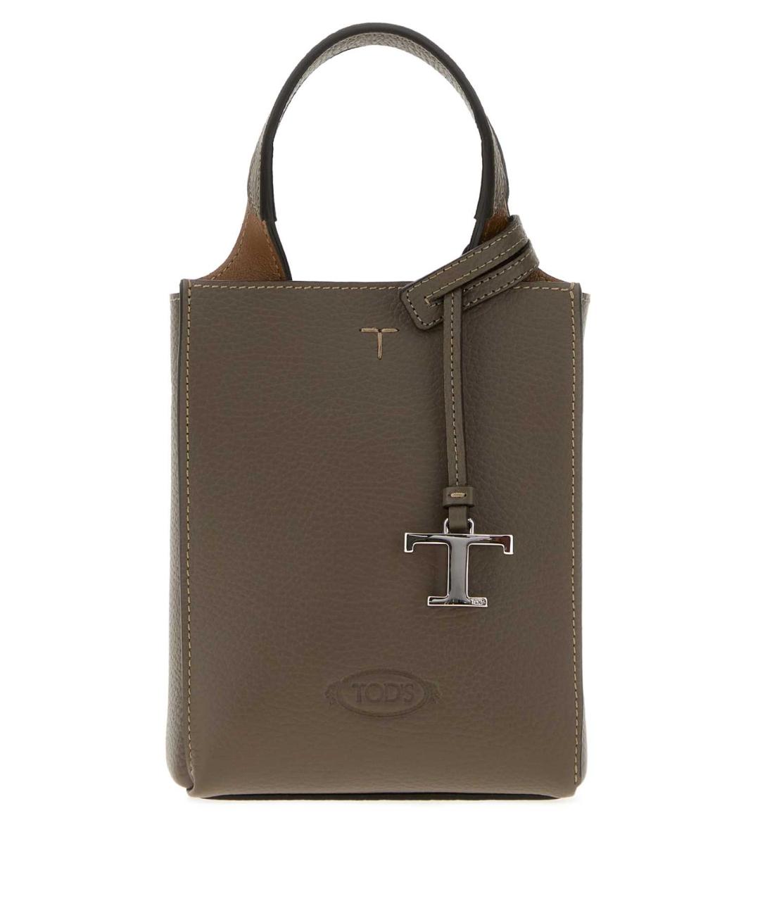 TOD'S Бежевая кожаная сумка тоут, фото 1