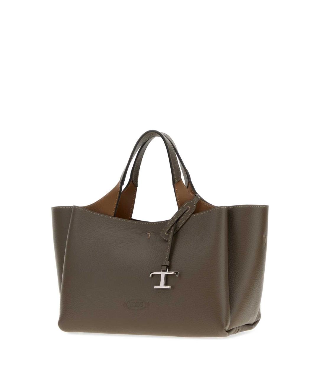 TOD'S Коричневая кожаная сумка с короткими ручками, фото 2