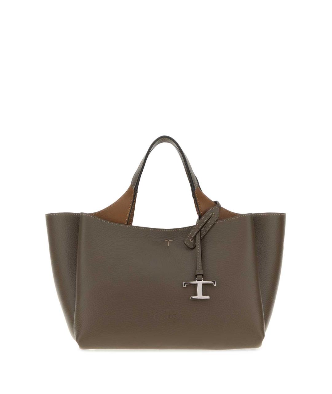 TOD'S Коричневая кожаная сумка с короткими ручками, фото 1