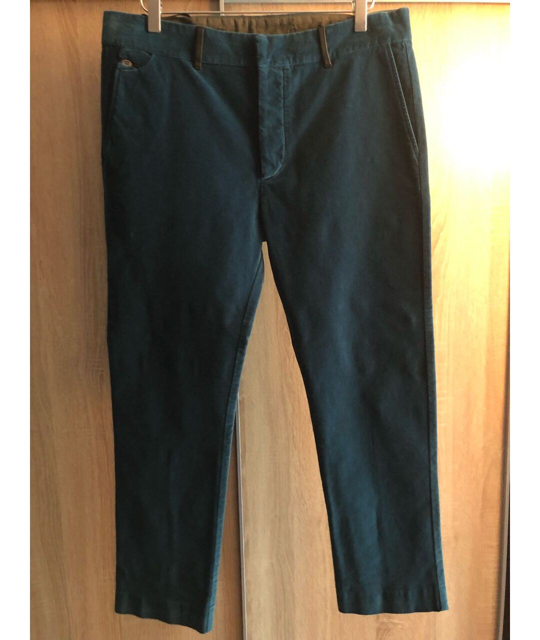 DIESEL Бирюзовые бархатные повседневные брюки, фото 6