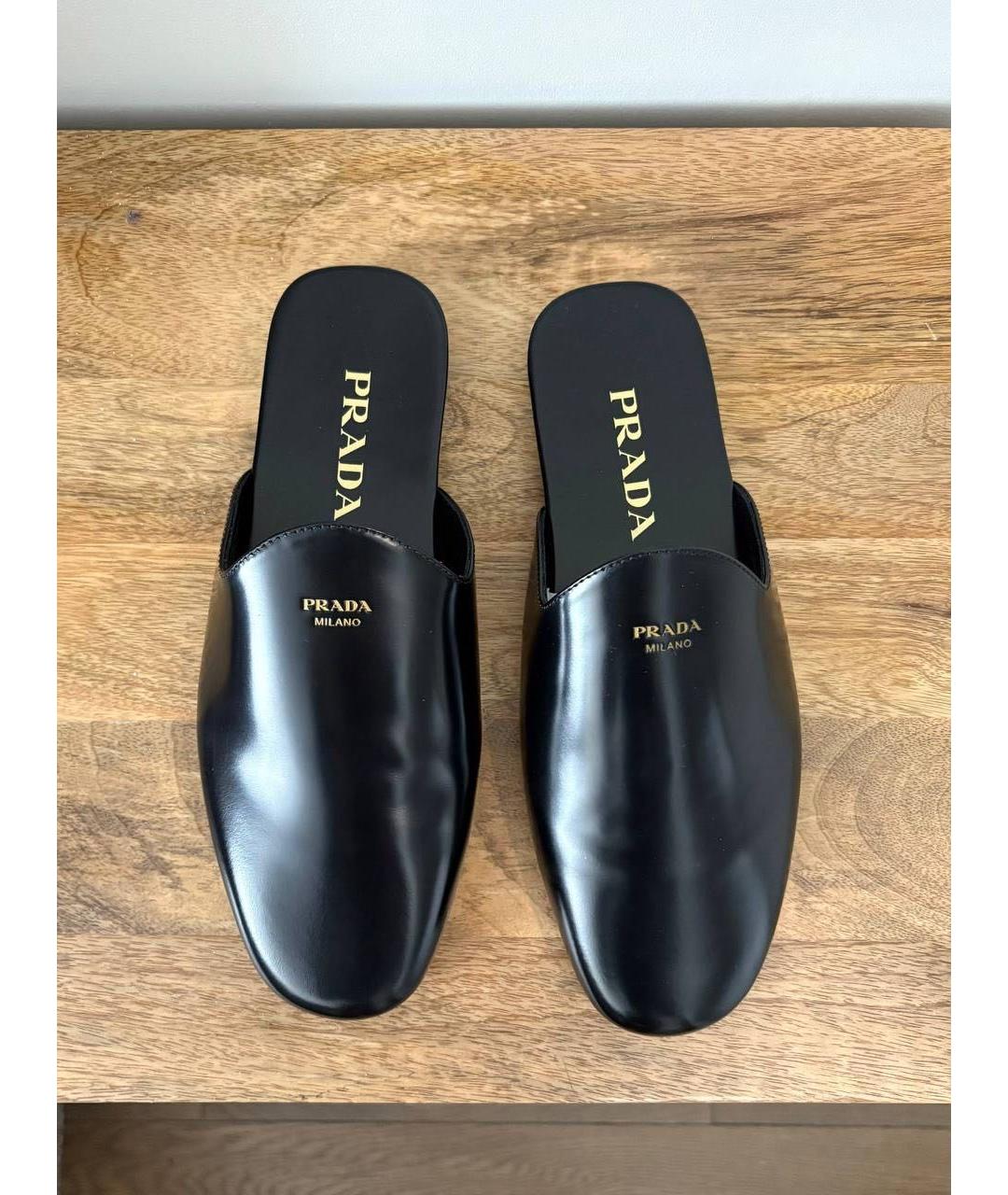 PRADA Черные мюли из лакированной кожи, фото 2