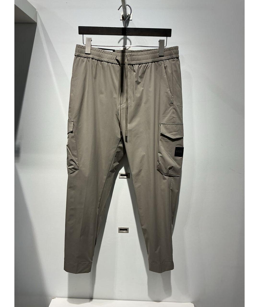 HUGO BOSS Бежевые полиэстеровые повседневные брюки, фото 4