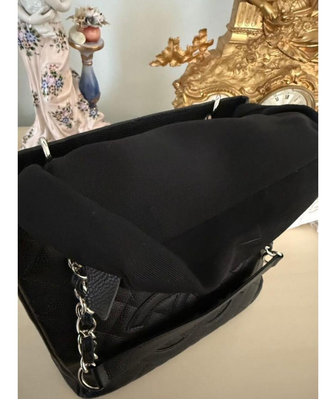 CHANEL Черная кожаная сумка тоут, фото 2