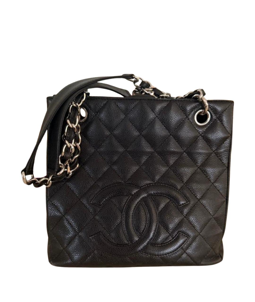 CHANEL Черная кожаная сумка тоут, фото 1