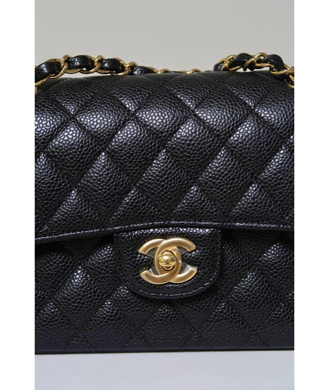 CHANEL Черная кожаная сумка с короткими ручками, фото 3