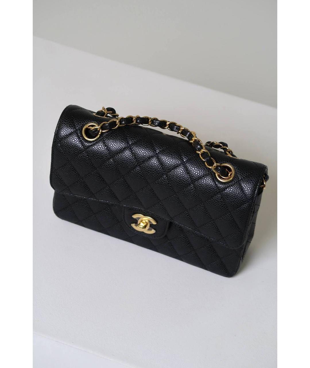 CHANEL Черная кожаная сумка с короткими ручками, фото 2