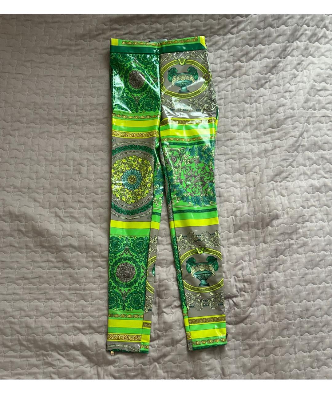 VERSACE Зеленые полиамидовые леггинсы и велосипедки, фото 9