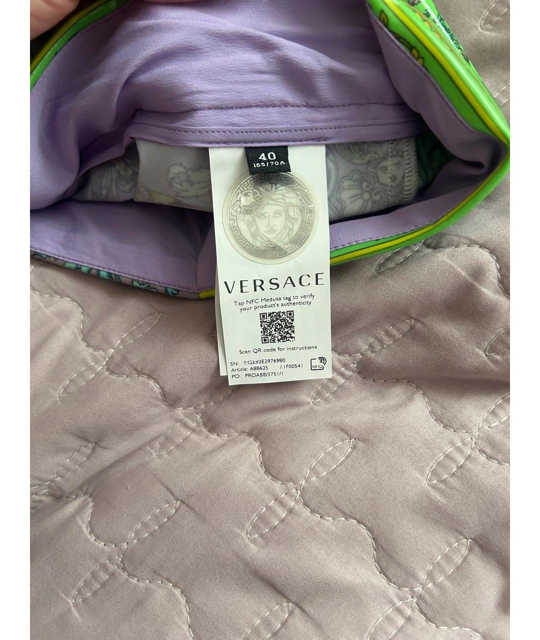 VERSACE Зеленые полиамидовые леггинсы и велосипедки, фото 7