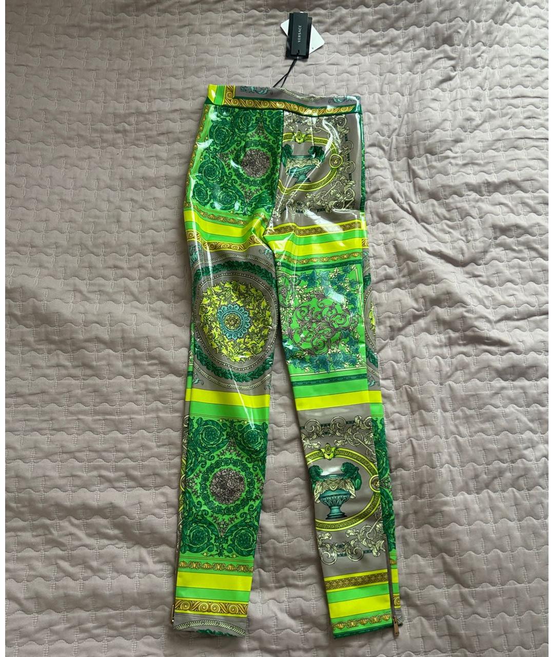VERSACE Зеленые полиамидовые леггинсы и велосипедки, фото 8