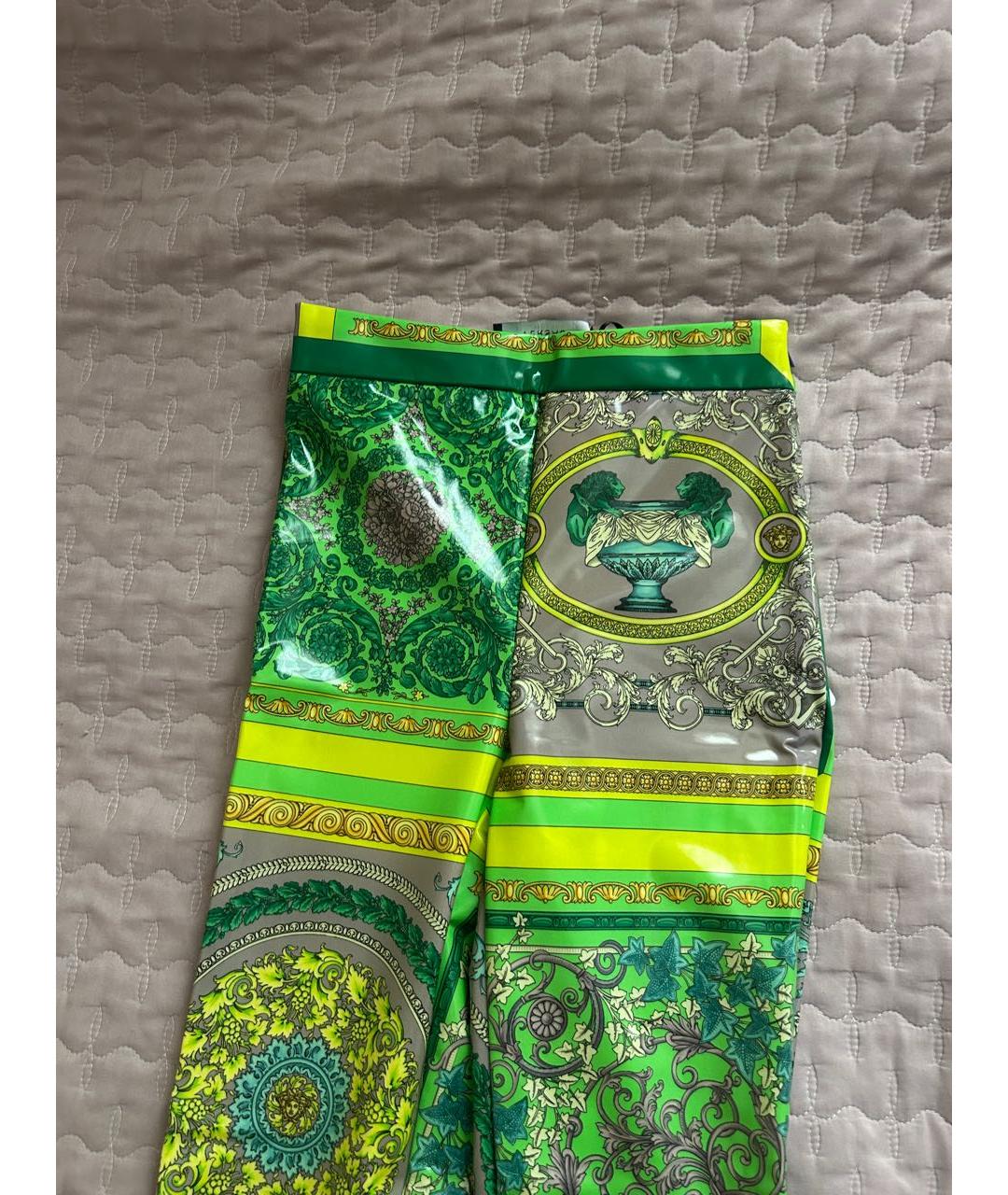 VERSACE Зеленые полиамидовые леггинсы и велосипедки, фото 4