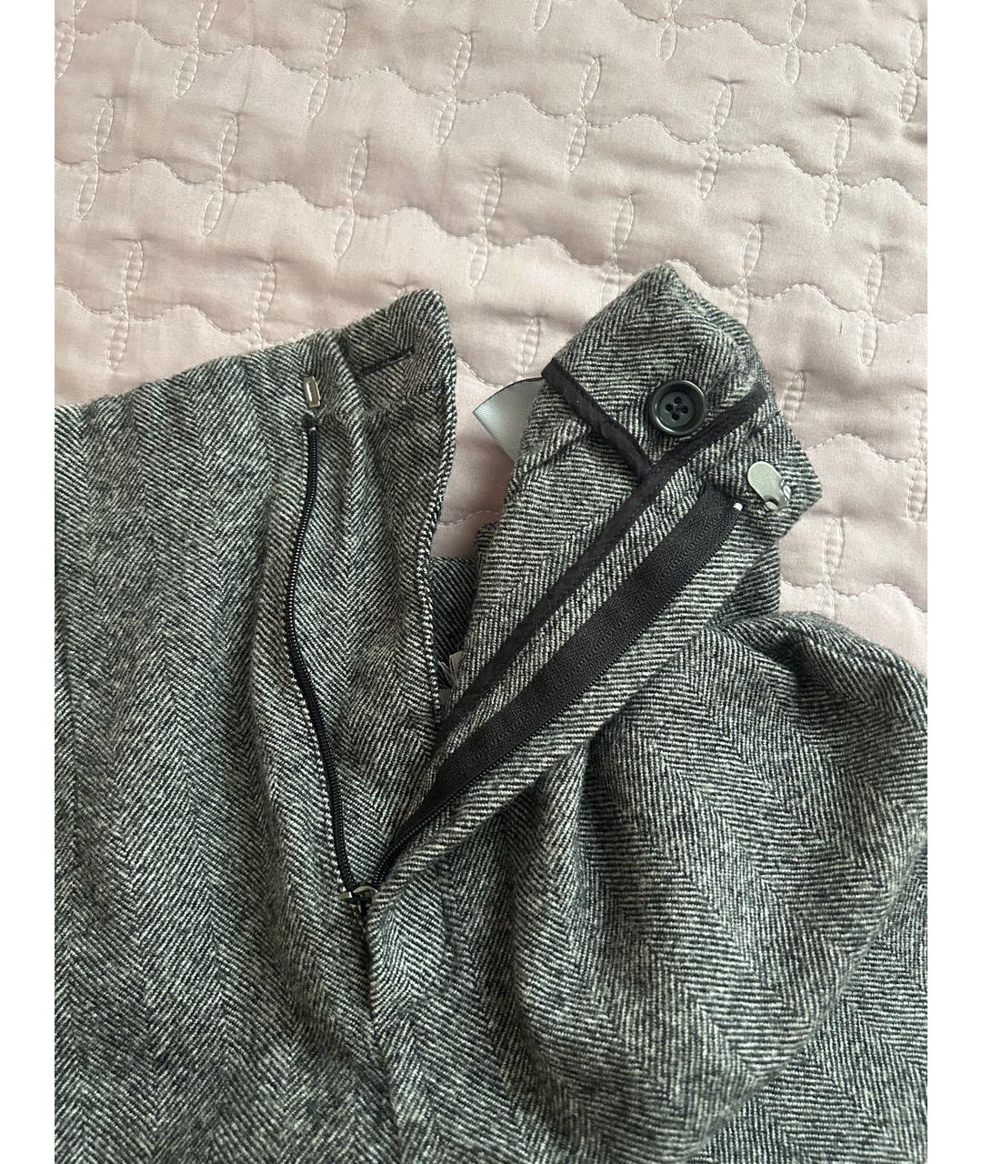 MAX MARA Антрацитовые шерстяные брюки узкие, фото 7