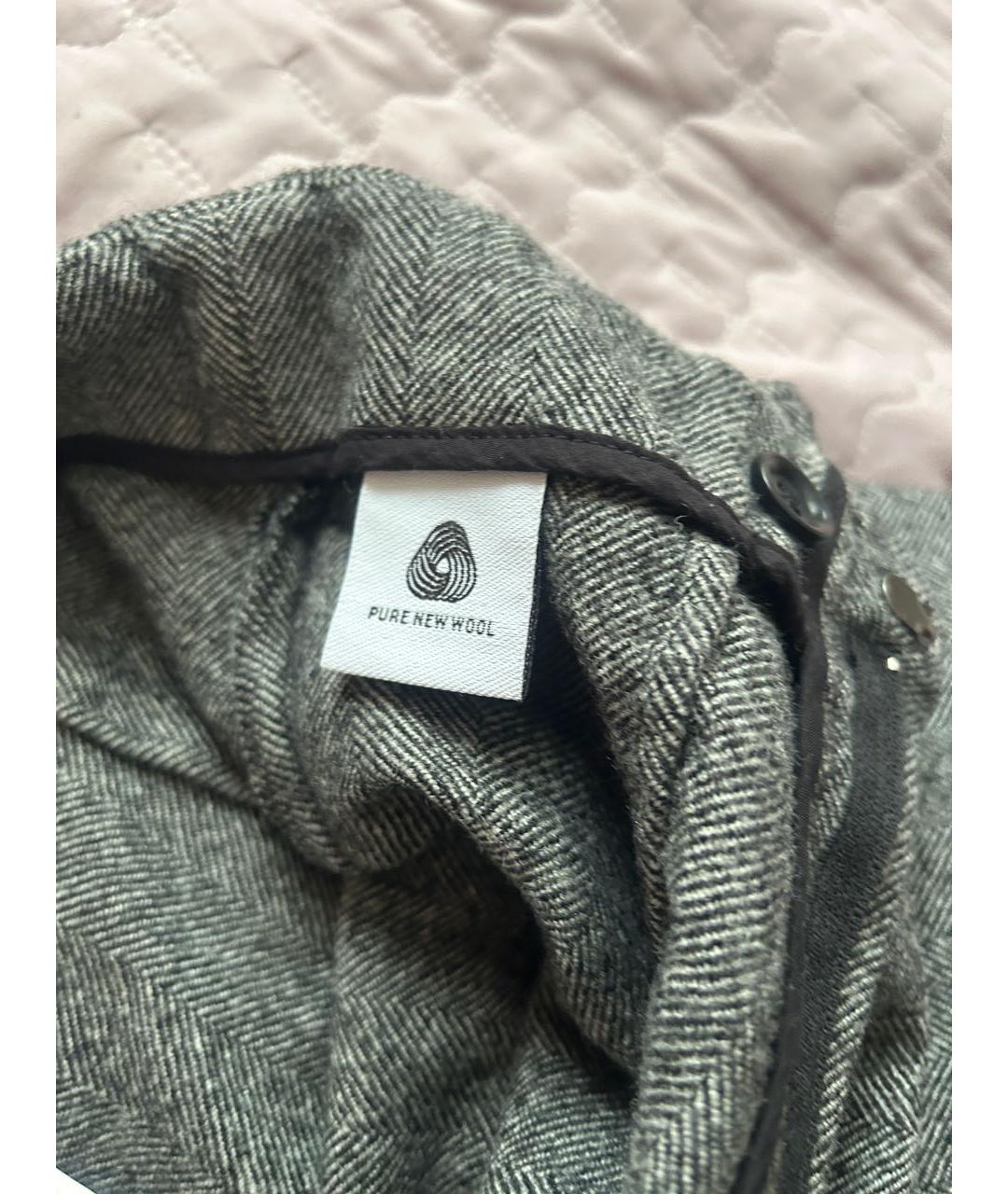 MAX MARA Антрацитовые шерстяные брюки узкие, фото 5