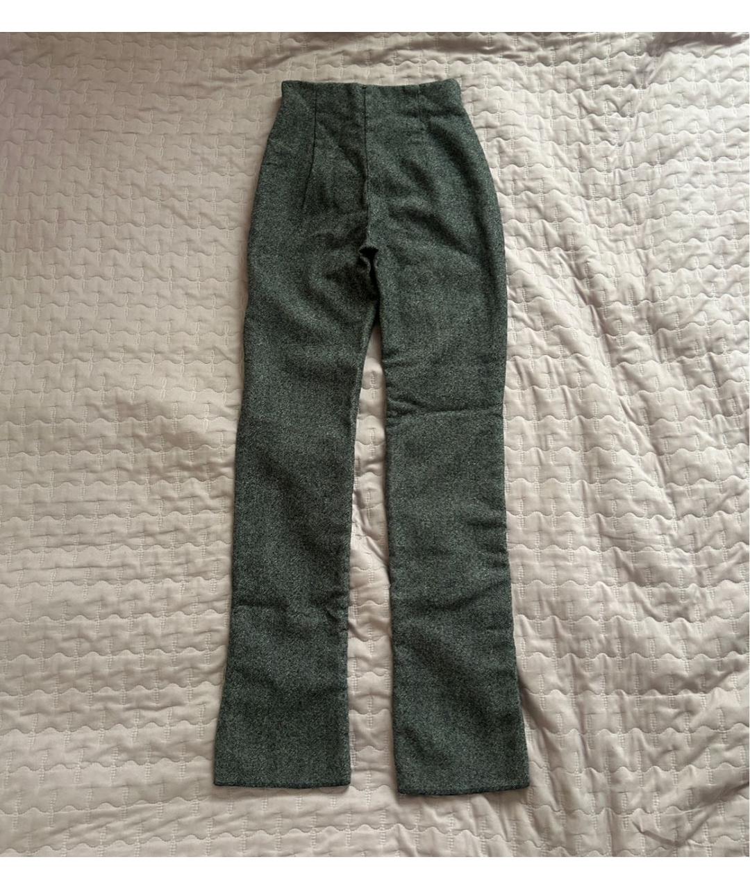 MAX MARA Антрацитовые шерстяные брюки узкие, фото 3