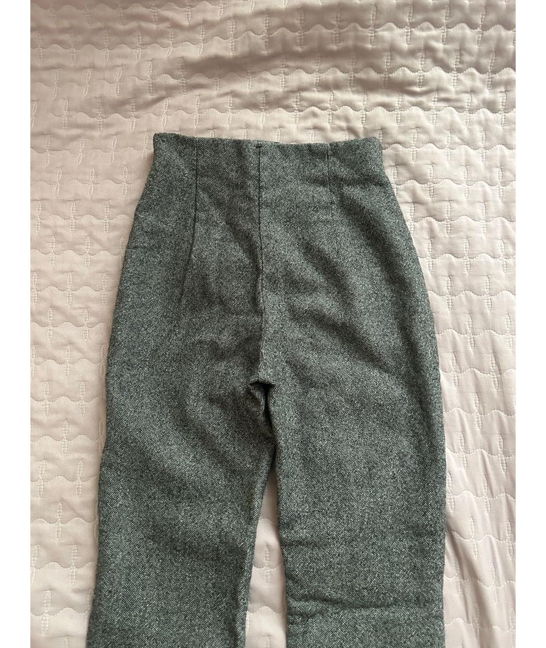 MAX MARA Антрацитовые шерстяные брюки узкие, фото 4