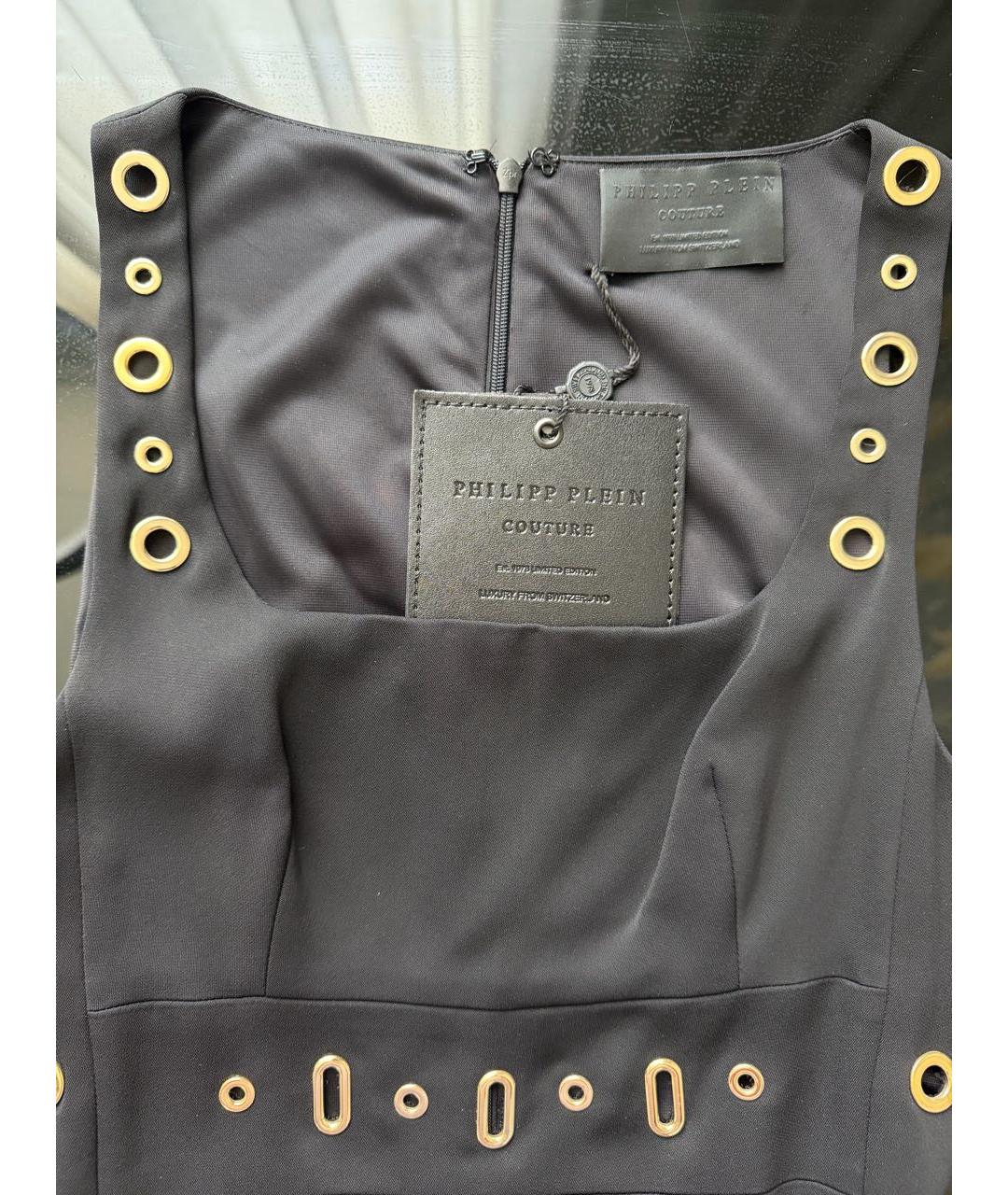 PHILIPP PLEIN Черное вискозное коктейльное платье, фото 4