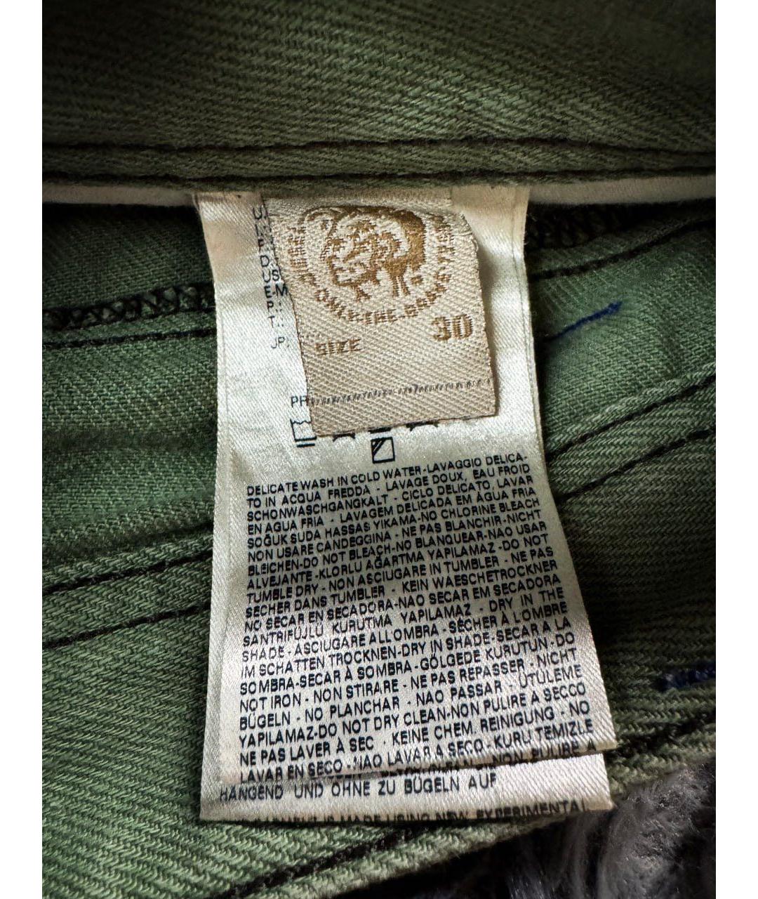 DIESEL Зеленые хлопковые джинсы скинни, фото 6