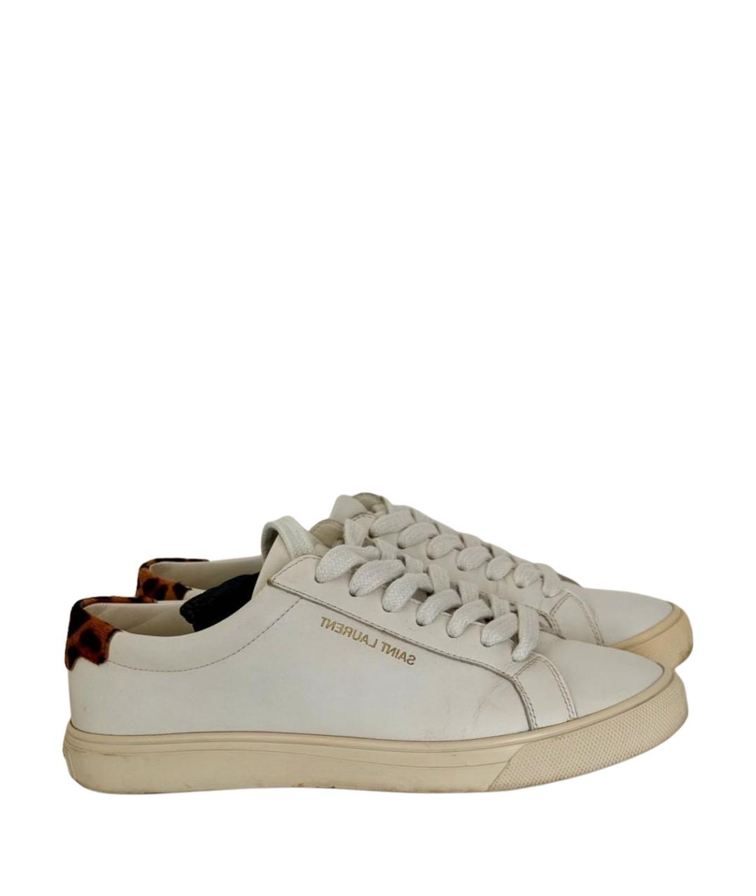 SAINT LAURENT Белые кожаные кеды, фото 1