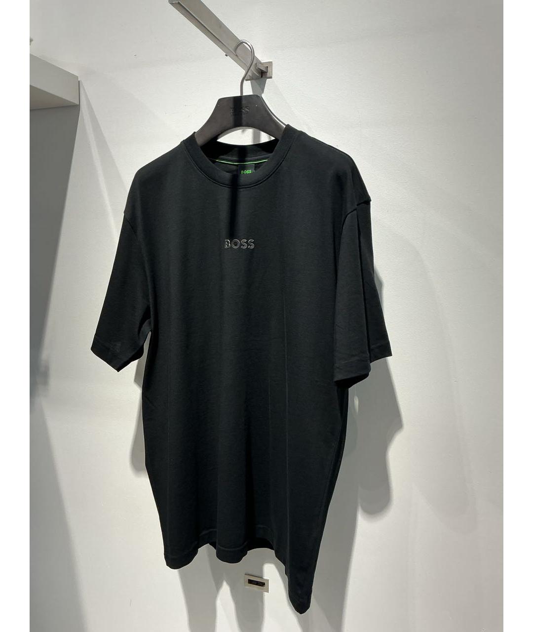 HUGO BOSS Черная хлопковая футболка, фото 3