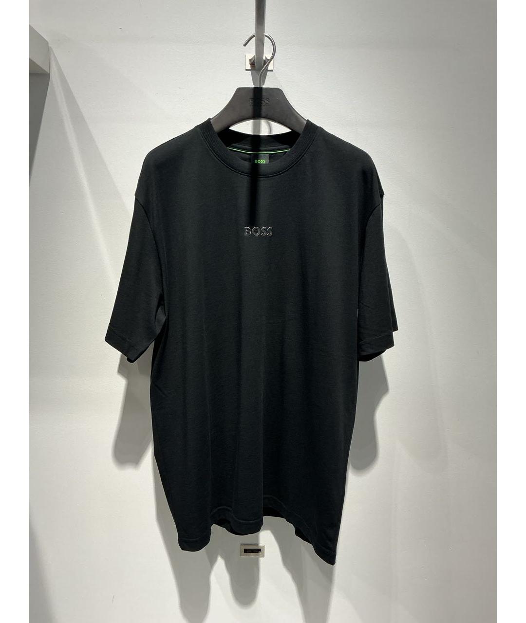 HUGO BOSS Черная хлопковая футболка, фото 2