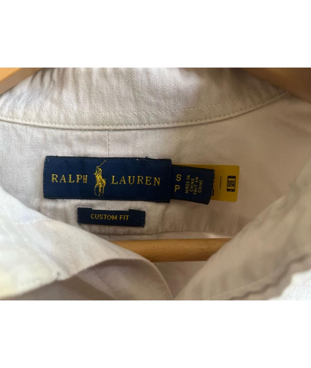 POLO RALPH LAUREN Бежевая хлопковая классическая рубашка, фото 3