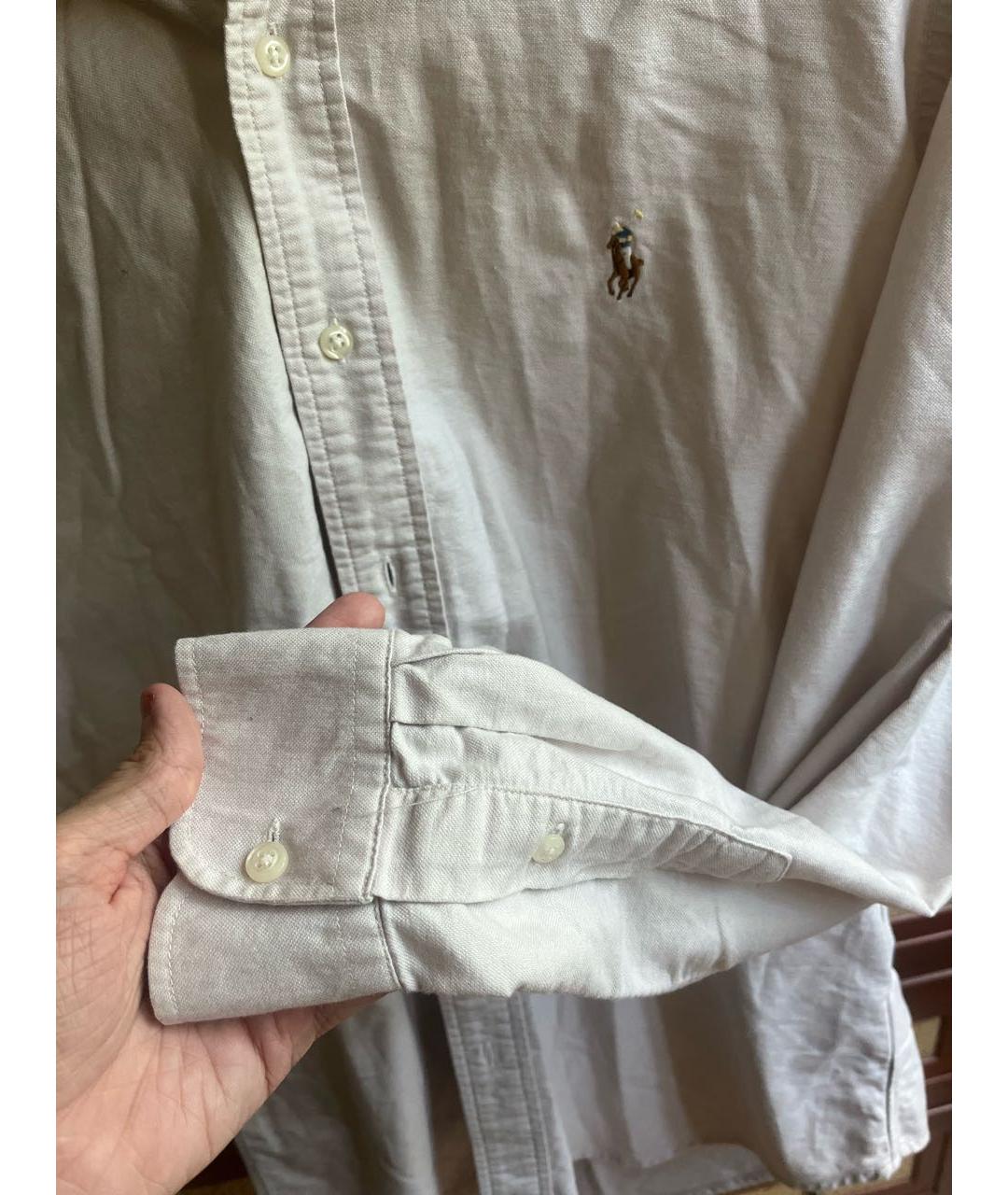 POLO RALPH LAUREN Бежевая хлопковая классическая рубашка, фото 4