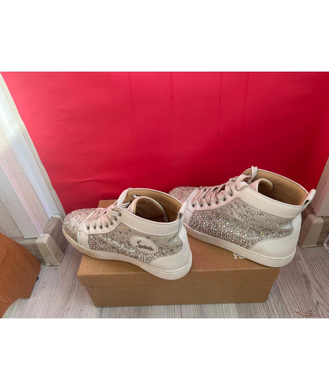 CHRISTIAN LOUBOUTIN Белые кожаные кеды, фото 2