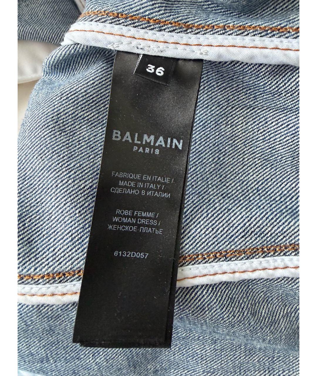 BALMAIN Голубое деним повседневное платье, фото 4