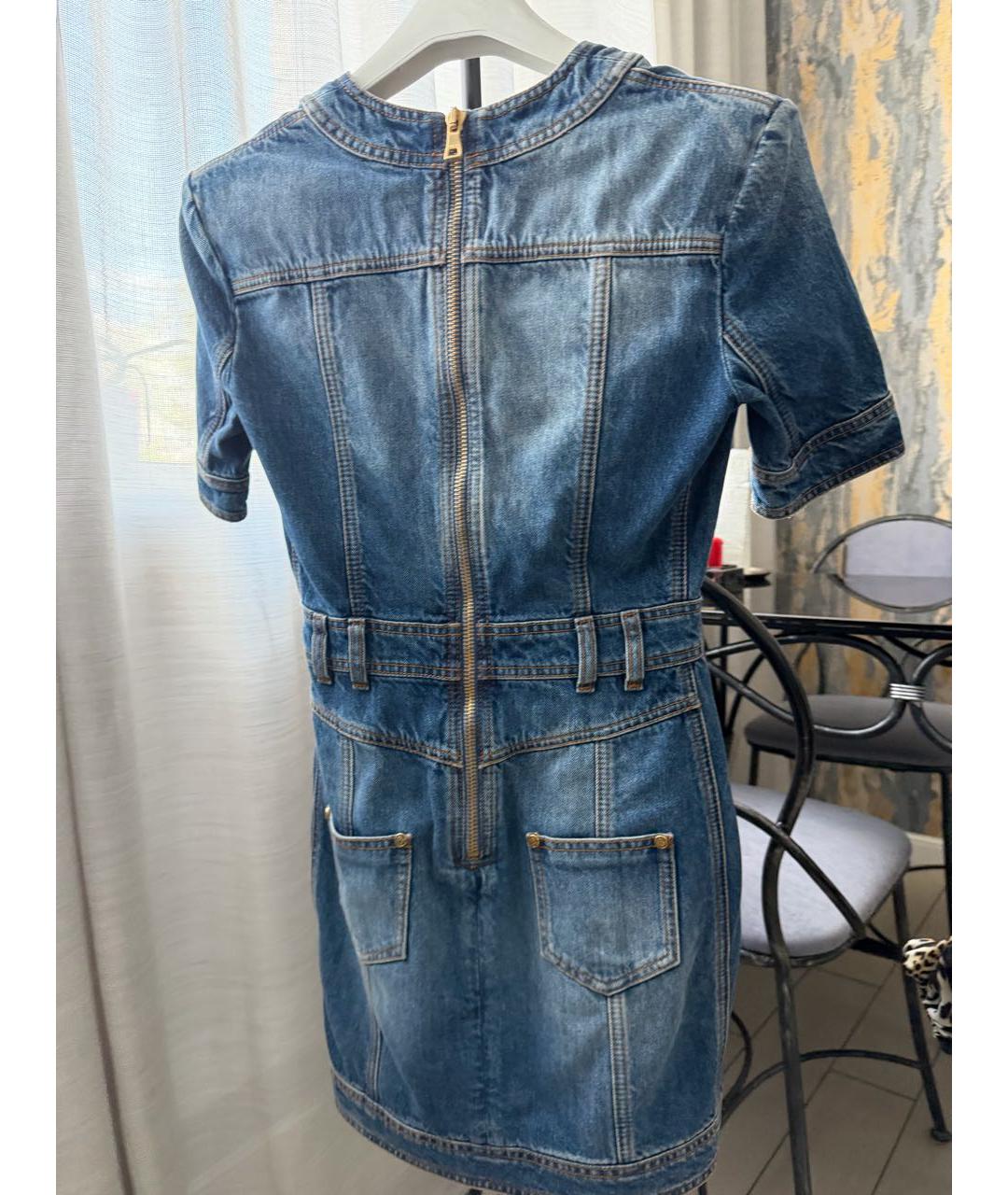 BALMAIN Голубое деним повседневное платье, фото 2