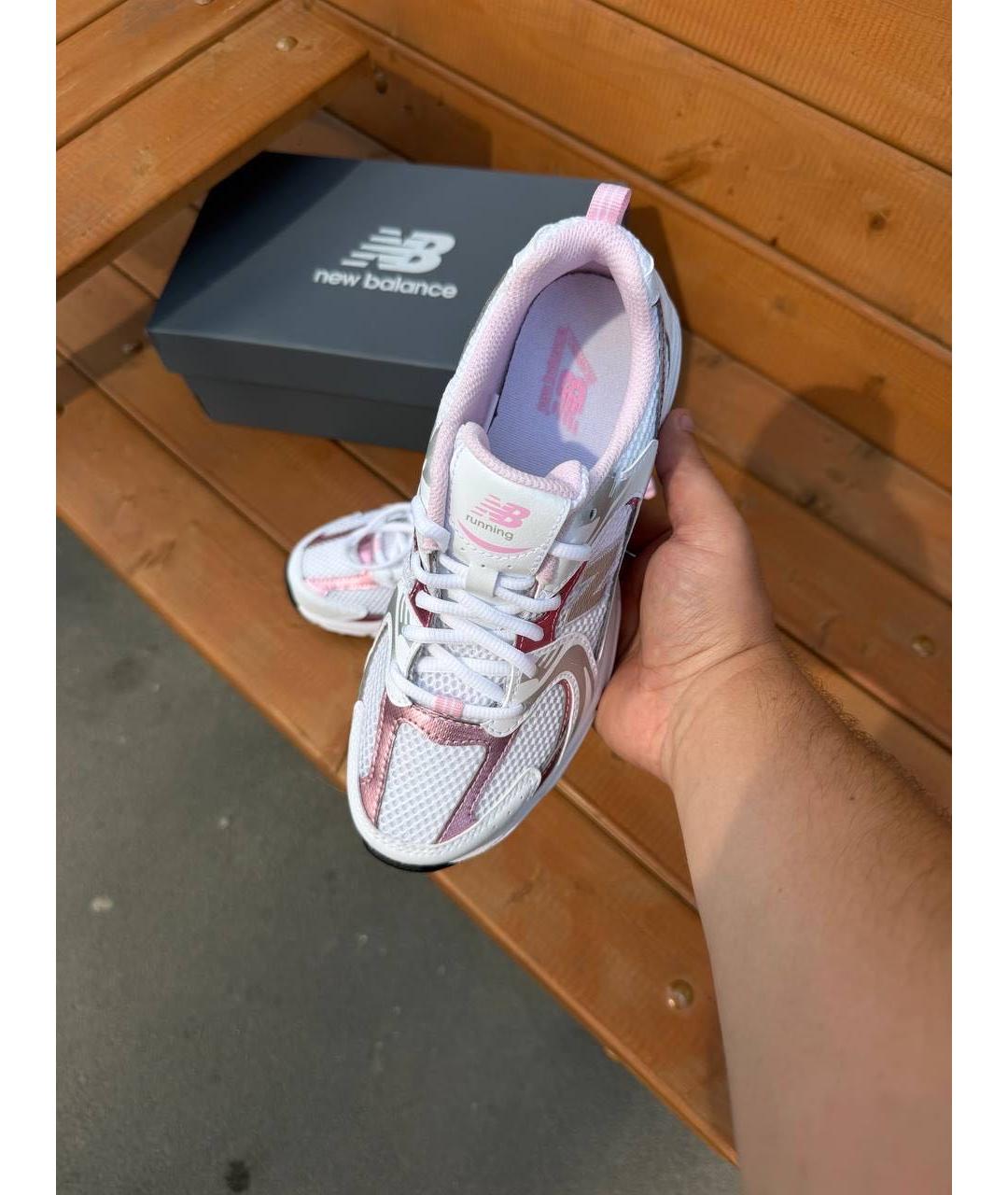 NEW BALANCE Белые текстильные кроссовки, фото 3