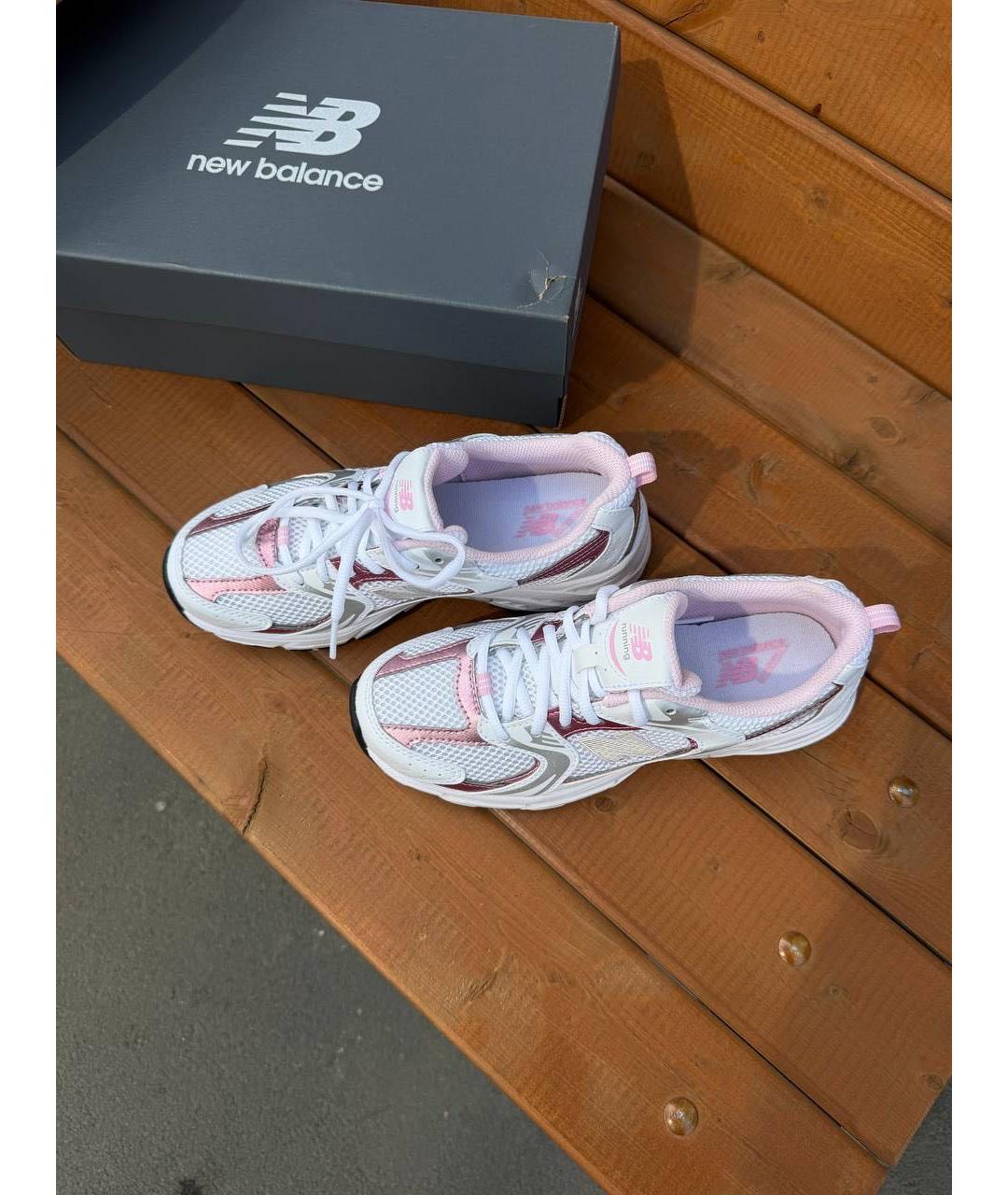 NEW BALANCE Белые текстильные кроссовки, фото 4