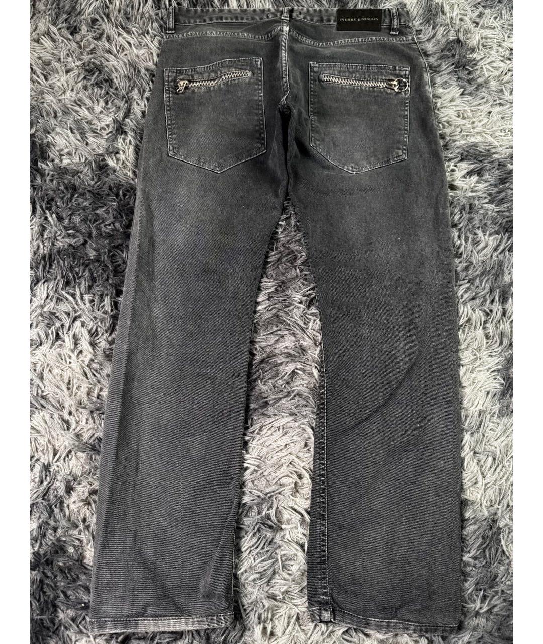 PIERRE BALMAIN Черные хлопковые прямые джинсы, фото 2
